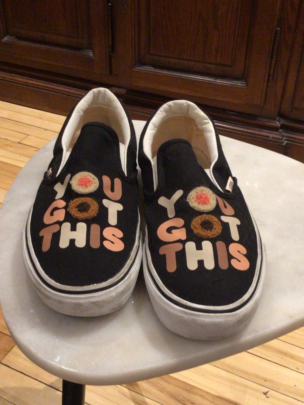 Vans Black Slip-On Sneakers with a Feel Good Message ´You Got This' Graphic